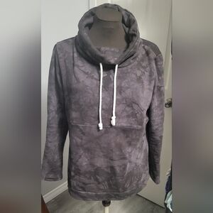 XL Ampersand Black And Grey Tie Dye Hoodie